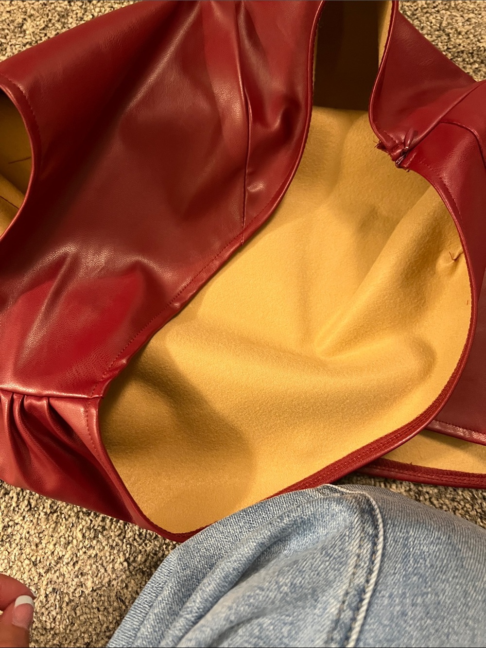 Red leather top - Picture 4 of 4